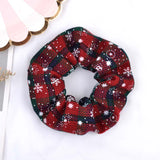 Fashion Elastic Christmas Scrunchie Hair Rubber Bands Accessories Gum Bronzing Hair Rope Ponytail Holder Headdress 077