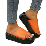 kamames kamames Summer New Women's Shoes Large Size Fashion Cake Thick Bottom One Word Cover Toe Wear Casual Sandals