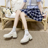 kamames kamames Mary Jane Shoes With Thick Soles Of Muffins 2023 New Style Four Seasons Fashion Almost Thin Leather Shoes