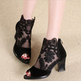 kamames mesh Peep Toe sandals sexy heels single shoes women shoes in Europe and America 2020 spring and summer gauze mujer