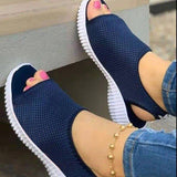 kamames The Summer Of 2024, New Women's Shoes Are Woven In Breathable Solid Color Ladies' Sandals, Fish Mouth, Flat Heel And Beach Low-Top Women's Sandals.