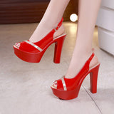 kamames High-Heeled Sandals Summer 2023 Thick Heels Hollowed-Out Korean Version Muffin Waterproof Table Thick-Soled Fish Mouth Shoes Large Size Women's Shoes