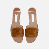 kamames ZARZ Woman 2022 Flat Shoes Spring Summer Pointed Sexy Bow Outer Wear Plus Size 41 Beige Lazy Sandals And Slippers Women Luxury