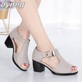 kamames Shoes Sandals Women's Summer New Roman Women's Thick Heels All-match Medium Heel Thick Women's Shoes designer sandals