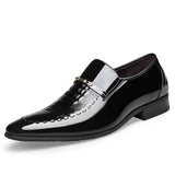 kamames kamames 7701 Crocodile Men's Patent Leather Business Leather Shoes Set Pointed Toe Slim Leather Shoes Men's Shoes