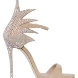 kamames Women's Sandals With High Heels And Open Toes Covered With Anti-Suede Water Drill Banquet Party Shoes Are Sold Directly By Hand.