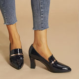 Elegant Pointed Toe Block Heel Pumps - Versatile Slip-On Office Work Shoes for Women - High-Quality, Comfortable, and Chic Footwear for Daily Wear