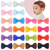 20Pcs/lot 1.3 inches Solid Ribbon Hair Bows With Clip For Girls Mini Hairpins Boutique Barrettes Headwear Kids Hair Accessories