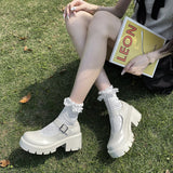 kamames Mary Jane Small Leather Shoes For Women In Autumn 2024 Thin Cosplay Thick Soles, Thick Heels And High Heels Jk Single Shoes