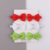 6Pcs/Set Sweet Mini Bows Hair Clips For Cute Girls Solid Ribbon Hairpins Boutique Barrettes Headwear Kids Hair Accessories Gifts