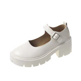 kamames kamames Mary Jane Shoes With Thick Soles Of Muffins 2023 New Style Four Seasons Fashion Almost Thin Leather Shoes