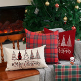 1pc Festive Contemporary Christmas Tree Pillow Cover, 12x20 Inch, Merry Christmas Single-Sided Design, Machine Washable, Zippered Polyester Throw Cushion Case for Home Couch Decor