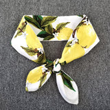 kamames Lemon Printed Yellow 50S 60S Women Hairband Cotton Retro Vintage Hair Accessories for Party Pin Up Rockabilly Wire Scarf