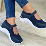 kamames kamames New Casual Single Shoes Women's Thick Soles Flying Weave Breathable Velcro Leisure Mesh Large Size Women's Shoes