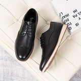 Classic Oxford Dress Shoes for Men - Premium Leather, Lace-Up Closure, Breathable Insoles, Slip-Resistant Soles, Business Casual Style, Perfect for Work, Wedding, Party - Black/Brown Color Options