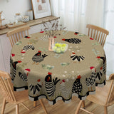 1pc Rustic Farmhouse Tablecloth - Vibrant Rooster Pattern, Ultra-Stain Resistant, Anti-Slip & Wrinkle-Free - Perfect Country Chic Home Decor