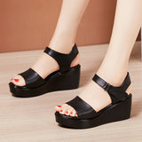 kamames Summer New Thick-Soled Sandals Women's 6Cm Slope Heel Sandals Middle Heel Waterproof Table Large Size Comfortable Muffin Fishmouth Shoes