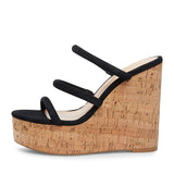 kamames New Large-Size Fashion Slope Heel Waterproof Platform Women's High-Heeled Sandals Muller Shoes