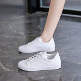 kamames kamames Help Shallow Small White Shoes 2024 Spring And Autumn New Korean Version Tie Sports Board Shoes Basic Flat Casual Women's Shoes