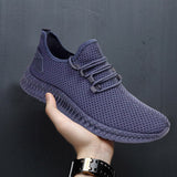 Blue Black Breathable Runner Sports Sneakers Men's Leisure Breathable Mesh Outdoor Fitness Running Sport Sneakers Shoes