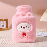 1000ML Cartoon Animal Cute Plush Warm Water Bag - Hot Water Bottles with PVC Inner Liner, Portable, Movable, Quick and Long-lasting Insulation for Warm Hands and Feet, Period Warmth, and Cozy Bed Comfort