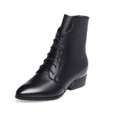 kamames kamames Martin Boots Women's Thick Heel British Wind Leather Boots 2023 Spring And Autumn New Short Boots Women's Fashion Women's Shoes