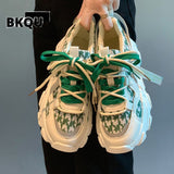kamames Women's Sneakers 2022 Thick-soled old Shoes High-quality Running Shoes Cross Strap Designer Brand Fashion Tennis Shoes Women