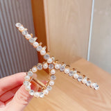 New Women Elegant Luxury Crystal Pearls Geometric Big Metal Hair Claws Sweet Headband Hair Clip Hairpin Fashion Hair Accessories