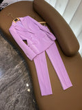 Autumn White / Black Purple Two Piece Pants Sets Long Sleeve Notched-Lapel Double-Breasted Blazers Top & Camisole & Long Pants Suits Set Three Pieces SuitsD3L01