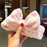 Wash Face Hair Holder Hairbands Soft Warm Coral Fleece Bow Animal Ears Headband For Women Girls Turban Fashion Hair Accessories