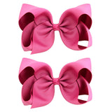 2Pcs/lot 6'' Solid Color Grosgrain Ribbon Bows Hair Clips For Cute Girls Large Handmade Hairpins Barrettes Kids Hair Accessories