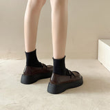kamames Style Thick-Soled Leather Shoes Autumn 2023 New One-Foot Jk Single Shoes Muffin Bottom Love Shoes Round Head