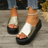 kamames kamames Summer New Women's Shoes Large Size Fashion Cake Thick Bottom One Word Cover Toe Wear Casual Sandals