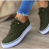 kamames Station New 2023 New Bullock Large-Size Women's Singles Shoes Comfortable Casual Women's Shoes Round Head Lace Single Shoes