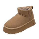 kamames Ankle Snow Boots Women Winter 2022 New Brand Fur Short Plush Warm Flats Slippers Platform Shoes Flip Flops Suede Boots