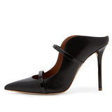 kamames Gold Black High-Heeled Pointed Large-Size Muller Single Shoes Banquet Fashion Shoes Chengdu