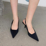 kamames 2024 New Pointed And Stiletto Single Shoes, Empty Baotou Sandals, High-Heeled Shoes, Green Women's Shoes.