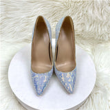 kamames Bling Sequins Women Sexy Extremely High Heels Pointed Toe Slip On Stiletto Chic Pumps Ladies Party Wedding Shoes BM044