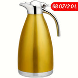 1pc, coffee carafe3, 68 Oz Stainless Steel Insulated Coffee Kettle, Double Layer Vacuum Insulated Bottle, 12 Hours Heat Retention, 24 Hours Cold Retention, Water Dispenser For Coffee, Tea, Beverages, Etc., Hot And Cold Retention Back To School Supplies