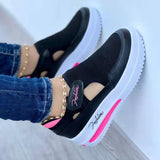 kamames kamames Size Casual Single Shoes Women's Spring And Summer New Flat Flying Weave Breathable Velcro Casual Mesh Shoes