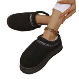 kamames Lamb Wool National Snow Shoes Women's 2024 Autumn And Winter New Style Baotou Warm Cotton Shoes With Plush Outside