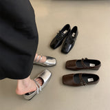 kamames Style Dress, Shallow Mouth, Vintage Leather Shoes, Women's 2024 New Spring And Autumn Flat-Soled Mary Jane Shoes