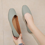 kamames Chunsen Female Flat-Soled Square-Headed Single Shoes Two Shallow-Mouthed Pregnant Grandmother Shoes Retro Semi-Dragging Fairy Lazy Shoes