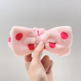 New Leopard Soft Bow Wash Face Headbands For Women Girls make Up Coral Fleece Hairbands Hair Holder Headwear Hair Accessories