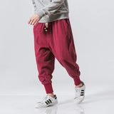 Spring New Cotton and Hemp Elastic Large Size Mens Casual Pants Chinese Style Loose Harlan Lantern Pants 220618