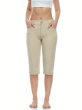 Versatile Women's Stretch Capris - Comfy Pockets, Flexible Fit for Office, Golf & Yoga