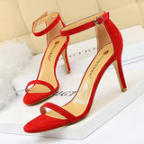 BIGTREE Shoes Super High Heels Suede Women Heels Open Toe Woman Pumps Sexy Party Shoes Stiletto Heels Summer Women Sandals 2022