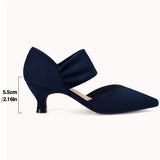 Chic Ankle-Strap Pumps - Low Heel, Pointed Toe, Comfortable Fit for Wedding & Parties