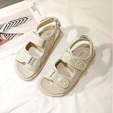 Trends Sandals Summer New Flat British Wind Velcro Embroidery Thick-soled Casual Casual Roman Fragrance Designer Shoes Star