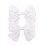 2022 Lovely Baby Girls Print Flower Bohemian Style Bow BB Hair Clips Headwear Children Cute Cotton Hairpins Hair Accessories